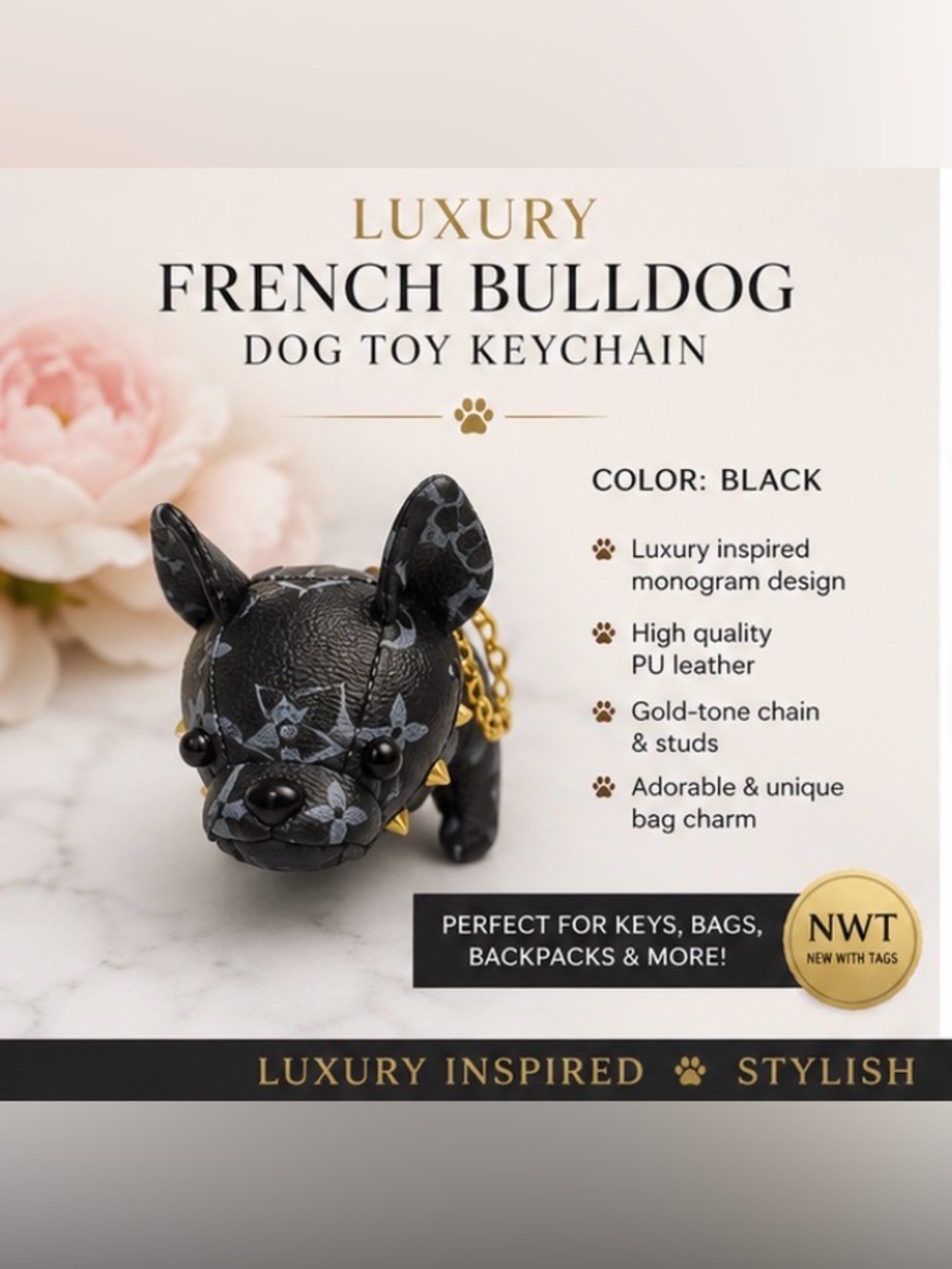 Luxury French Bulldog Keychain / Bag Charm – NWT